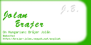 jolan brajer business card